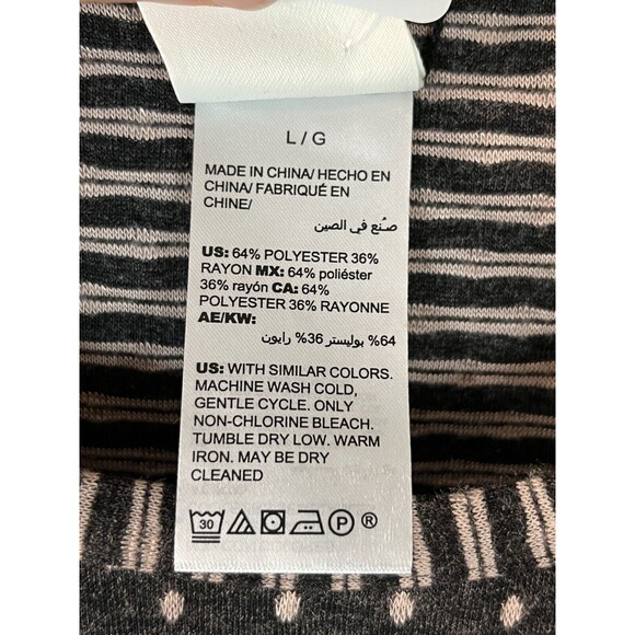 Soma Reversible Double Knit Pajamas Large 2 in 1 Shorts Long Sleeve Pink Gray - Picture 10 of 16